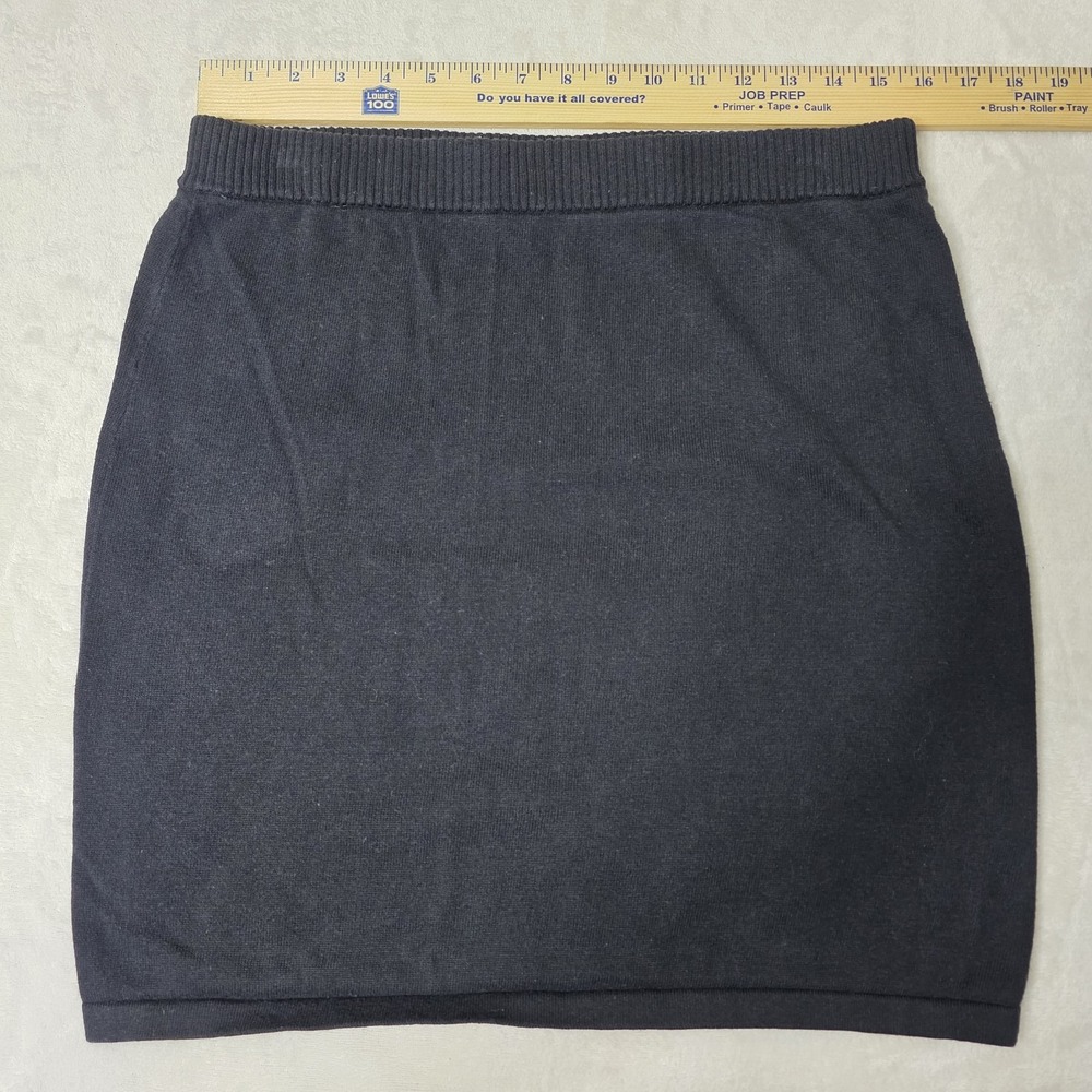 J. Jill Women's Small‎ Black Knit Mini Skirt Cotton Silk Blend Business Casual - Picture 3 of 6